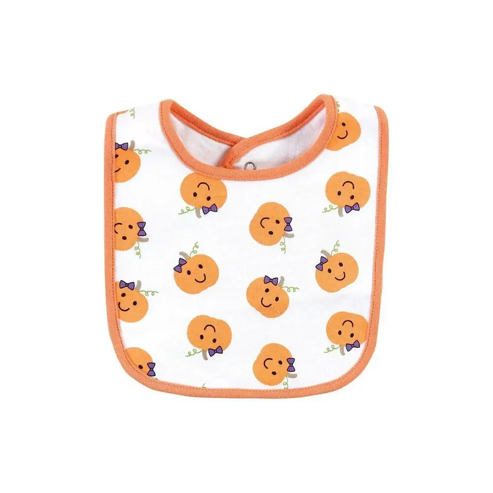 Hudson Baby Cotton Bib and Headband or Caps Set Cutest Pumpkin One Size New